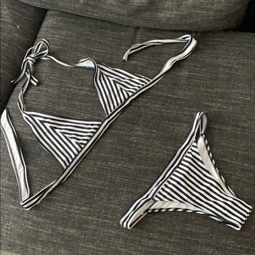 Chic stripe bathing suit